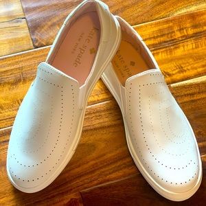NEW Kate Spade Perforated Heart Slip On White 7.5